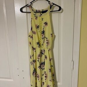 Floral Yellow Sleeveless Dress